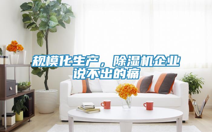 規模化生產，除濕機企業說不出的痛